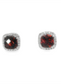 14K Gold Diamond And Garnet Halo Earrings