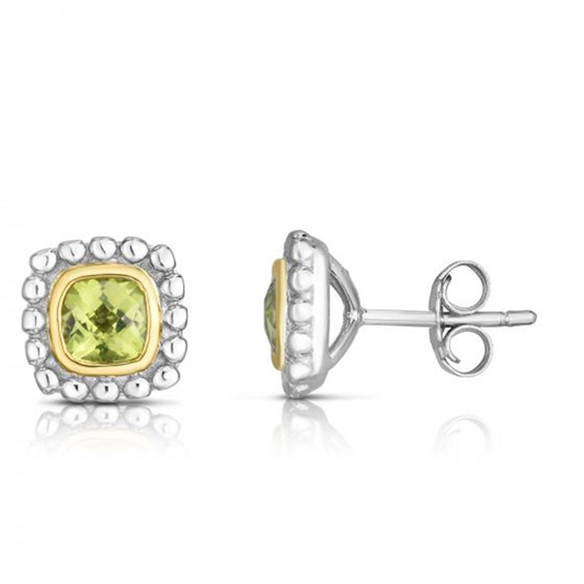Peridot Popcorn Post Earring