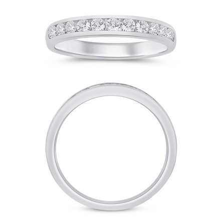 14K White Gold 0.5 CT Channel Set Diamond Wedding Band