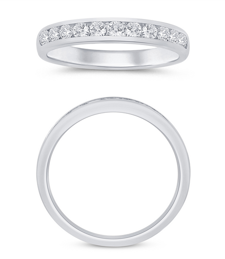 14K White Gold 0.5 CT Channel Set Diamond Wedding Band