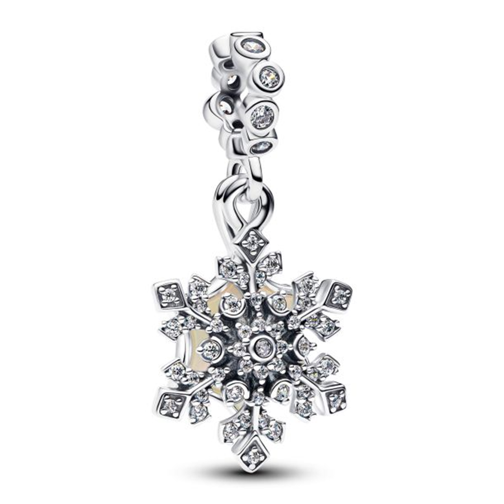 Pandora Opalescent Snowflake Double Dangle Charm