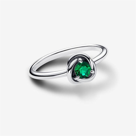 Pandora Moments May Royal Green Eternity Circle Ring Size 7.5