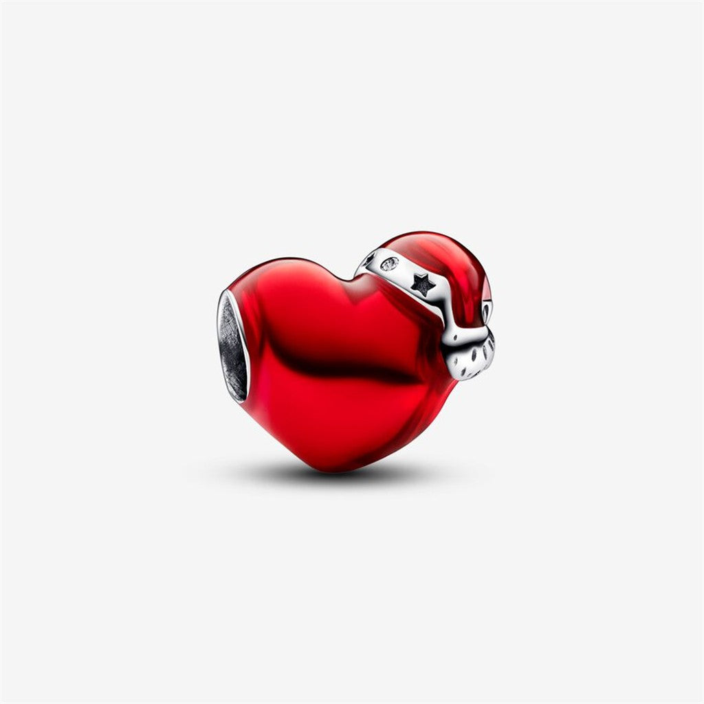 Pandora Moments Metallic Red Christmas Heart Charm