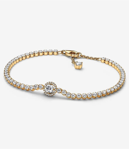 Pandora Timeless Sparkling Halo Tennis Bracelet Size 18