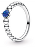 Pandora Moments September Sea Blue Beaded Ring Size 5