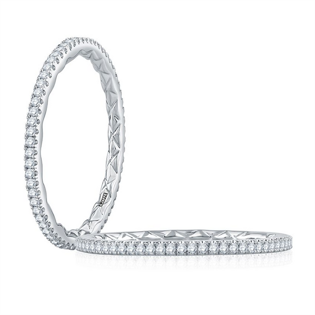 A.JAFFE 14K White Gold Wedding Band