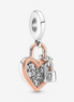 Pandora Moments Heart And Padlock Double Dangle Charm