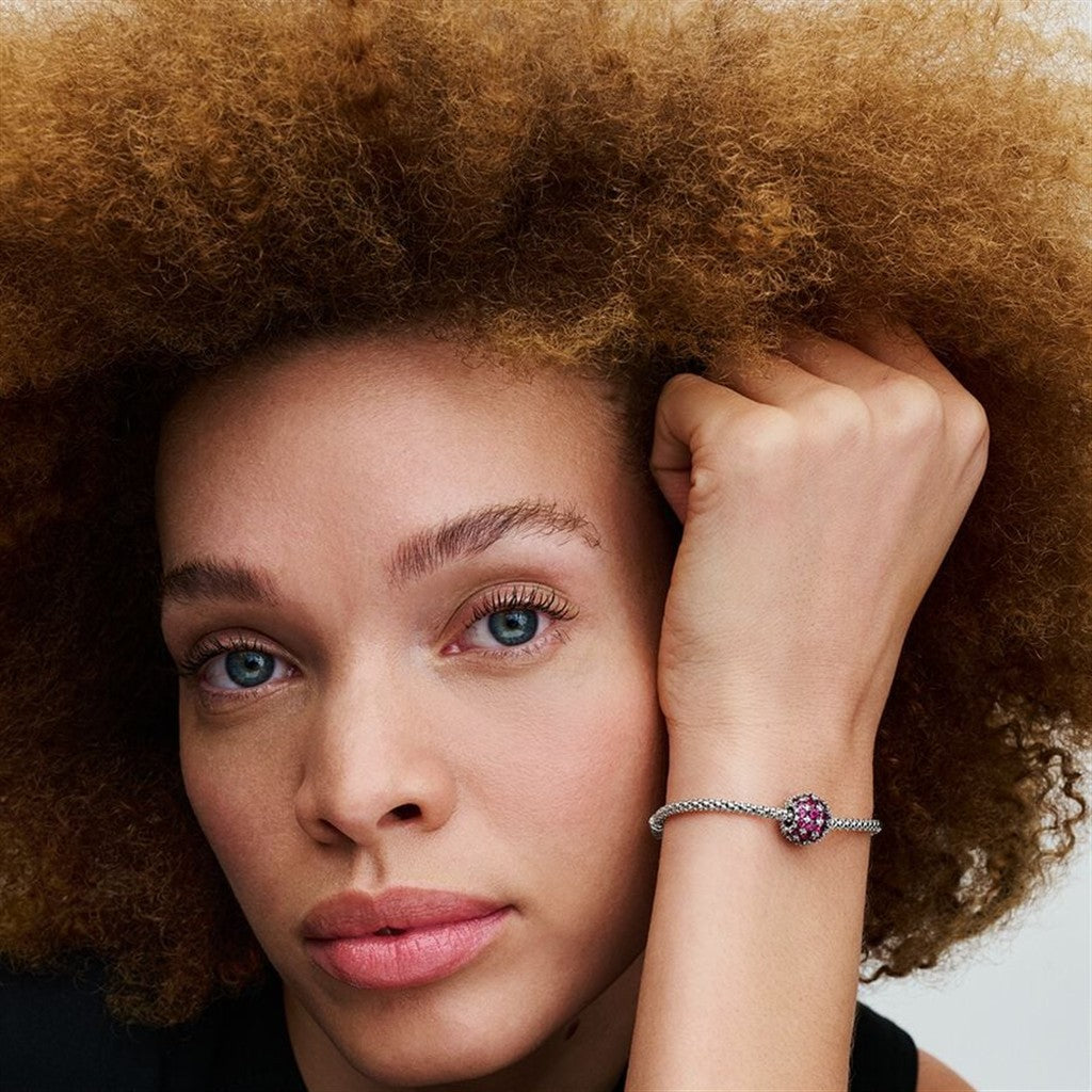 Pandora Moments Sparkling Pavé Round Pink Charm