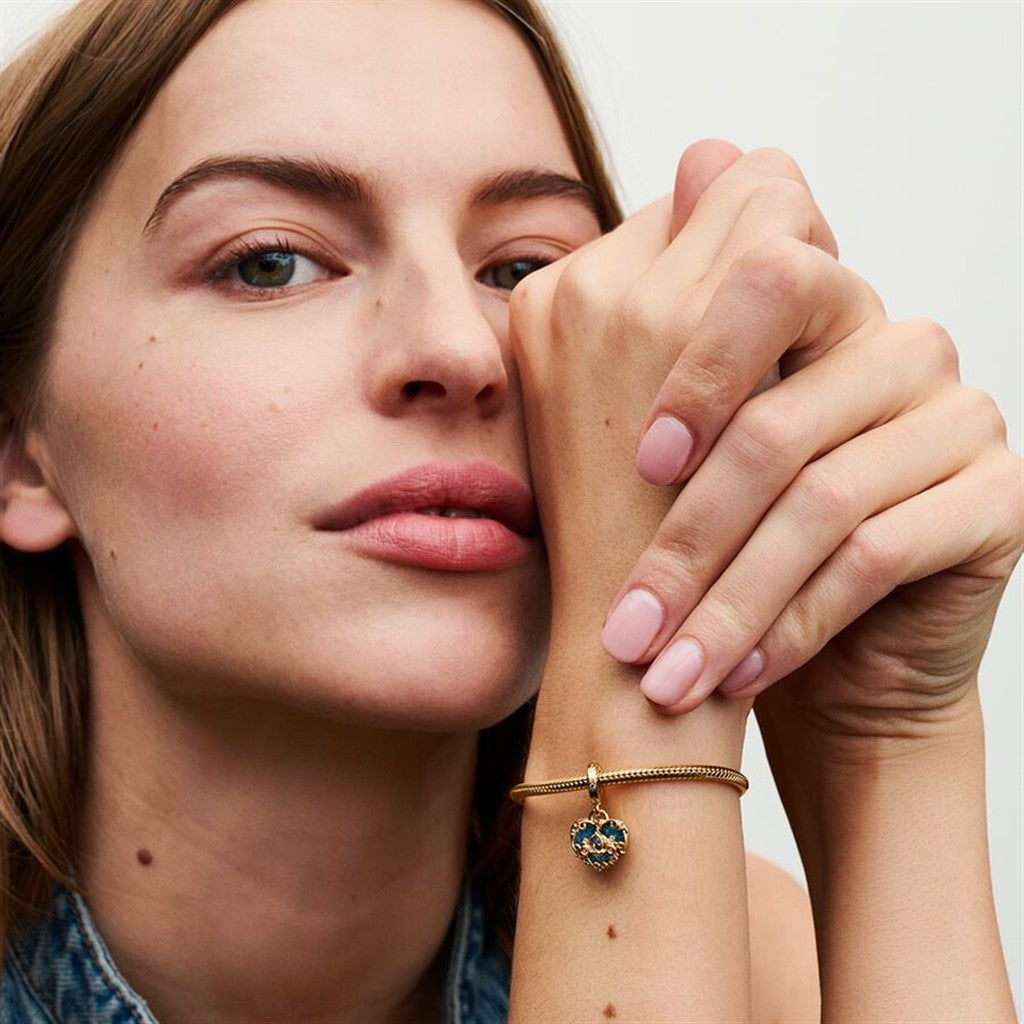 Pandora Disney Cinderella's Carriage And Heart Double Dangle Charm