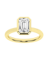 Revelation 14K Yellow Gold Bezeled Emerald Cut Lab Grown Diamond Engagement Ring