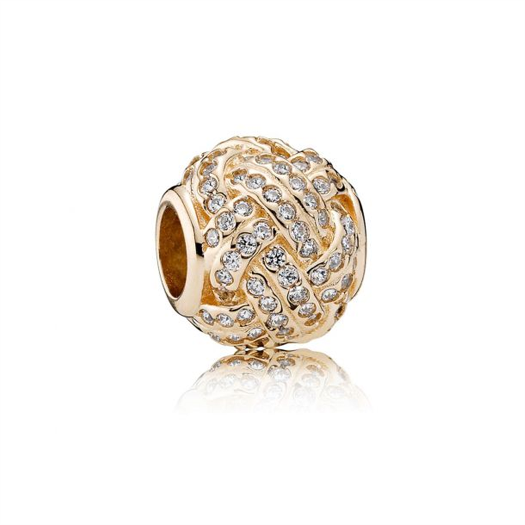 Pandora TImeless 14K Gold Sparkling Love Knot Charm