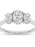 Revelation 14K Gold 2 CT Oval Lab Grown Diamond 3 Stone Engagement Ring
