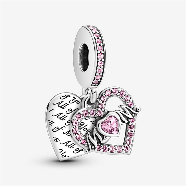 Pandora Moments Heart & Mom Dangle Charm