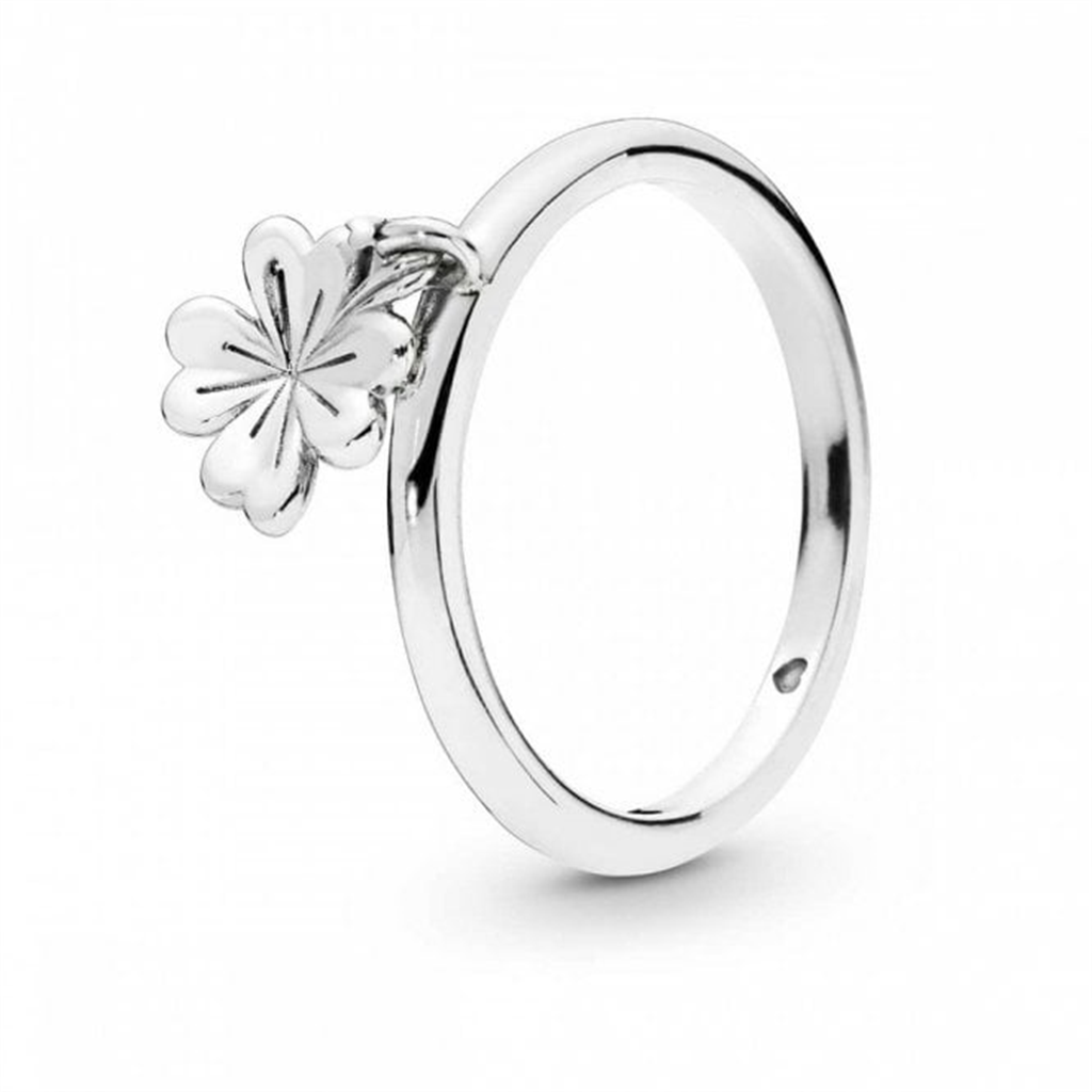 Pandora Moments Dangling Clover Ring Size 6