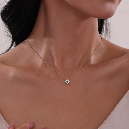 Lafonn 0.43 CTW Simulated Diamond And Emerald Halo Necklace