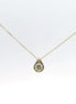 14K Yellow Gold And 0.40 CTW Diamond Bezel Set Pendant Necklace