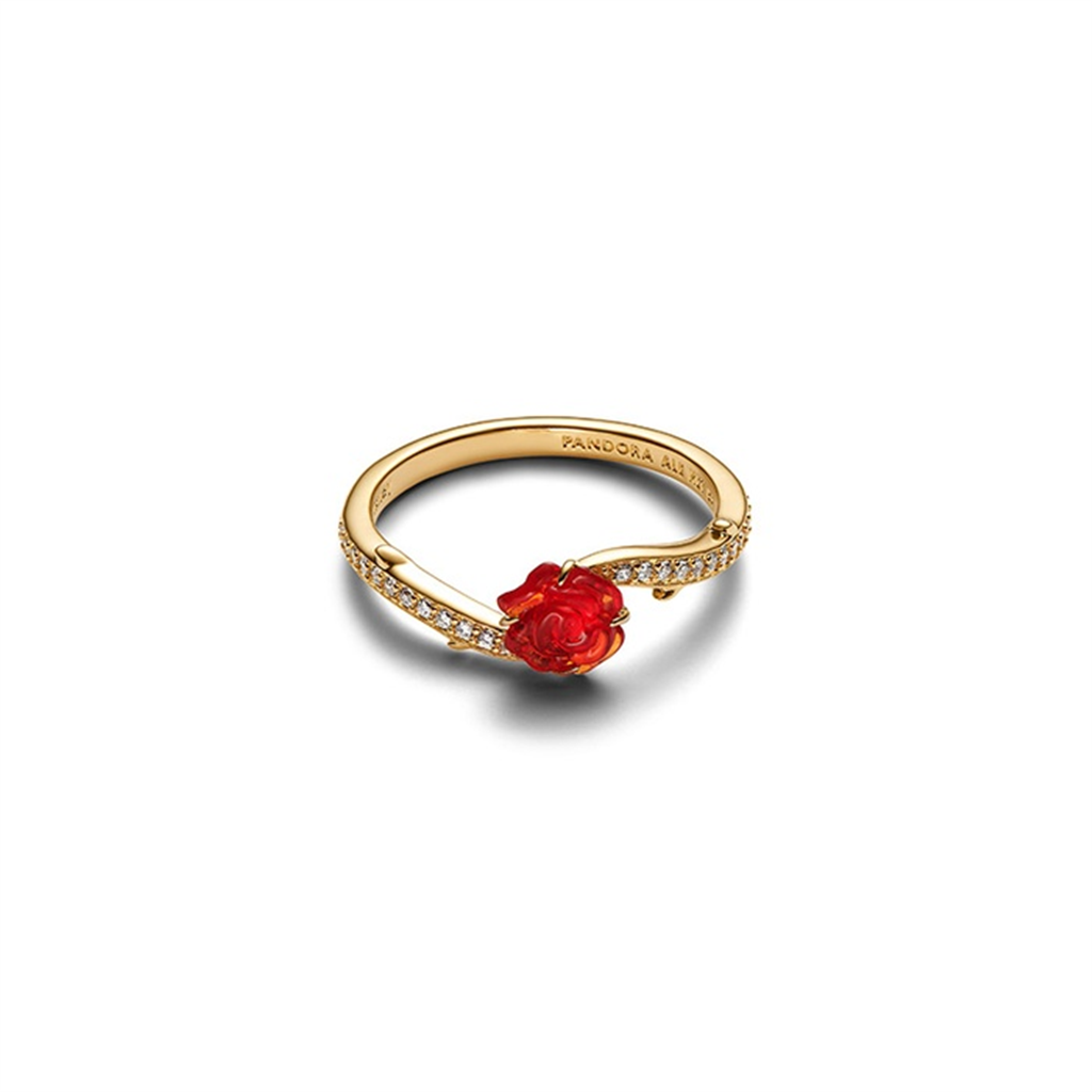 Disney Beauty and the Beast Enchanted Rose Ring Size 52