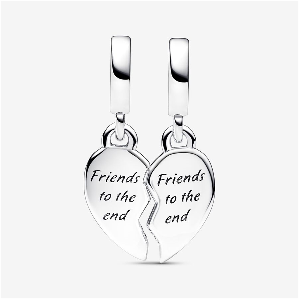 Pandora Moments "FriendsTo The End"  Splittable Heart Dangle Charm