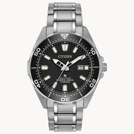 Men's Citizen Eco-Drive Promaster Diver Black Dial Titanium Watch
