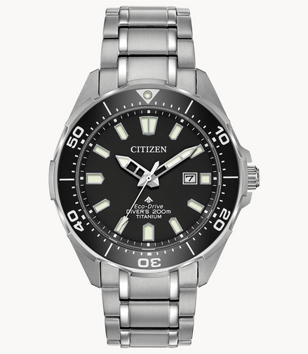 Men's Citizen Eco-Drive Promaster Diver Black Dial Titanium Watch