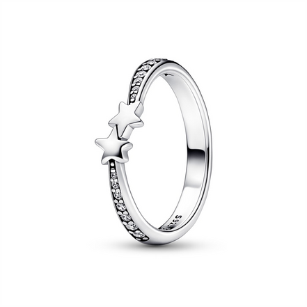 Pandora Moments Shooting Stars Sparkling Ring Size 7.5