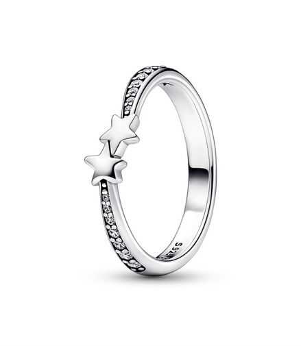 Pandora Moments Shooting Stars Sparkling Ring Size 7.5