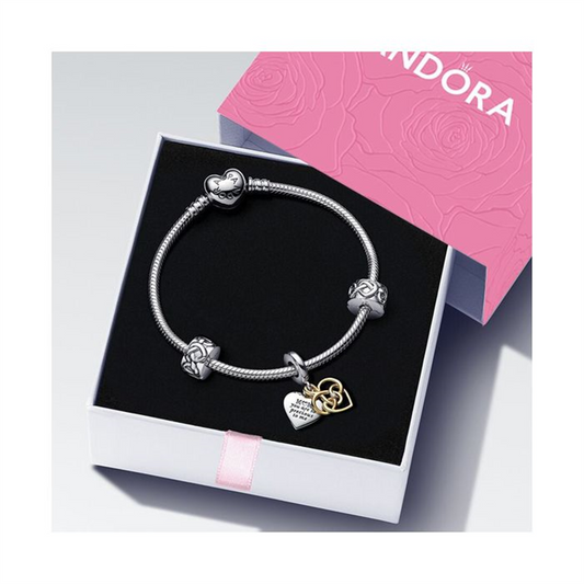 Pandora Lab-Grown Diamond And Hearts Bracelet Gift Set