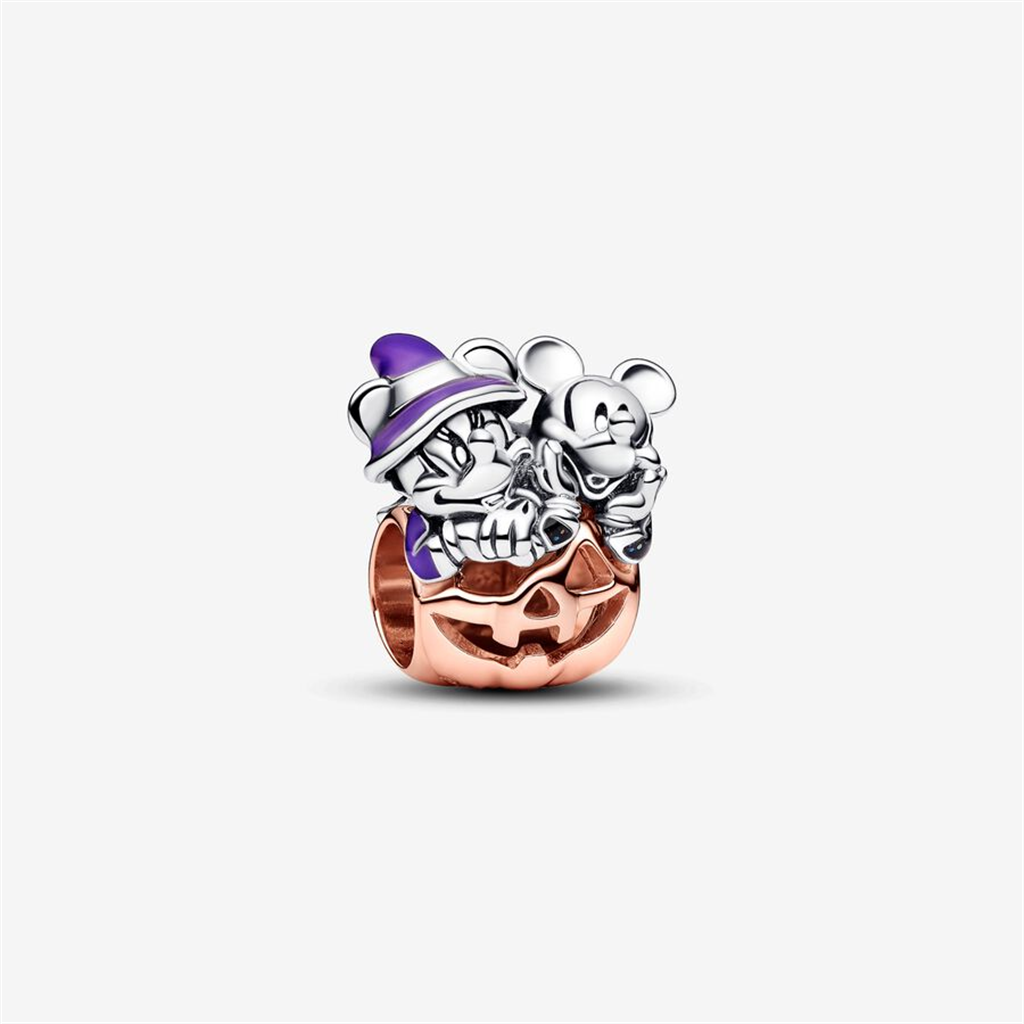 Disney Pandora Mickey Mouse & Minnie Mouse Halloween Pumpkin Charm
