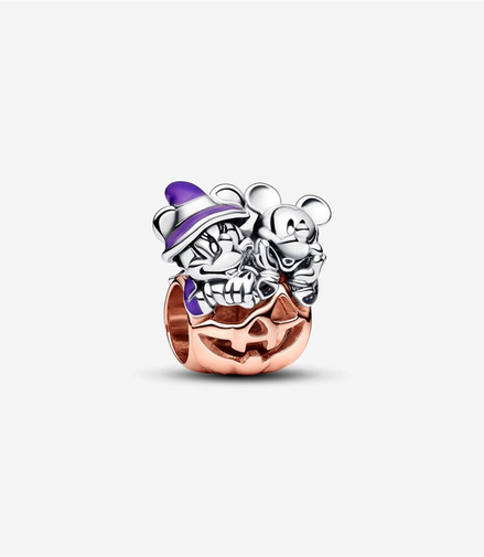 Disney Pandora Mickey Mouse & Minnie Mouse Halloween Pumpkin Charm