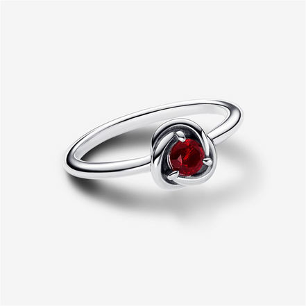 Pandora Moments January Red Eternity Circle Ring Size 7.5