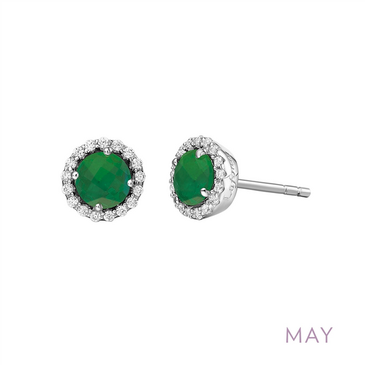 Lafonn 1.26 CTW Simulated Diamonds And Simulated Emerald May Birthstone Earrings