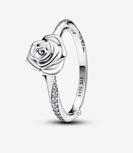 Pandora Moments Rose In Bloom Ring Size 7.5