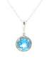 Blue Topaz and Diamond Pendant