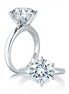 A.JAFFE 14K White Gold Solitaire Engagement Ring