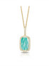 Amazon Breeze Clear Quartz Amazonite And Elongated Diamond Pendant Necklace