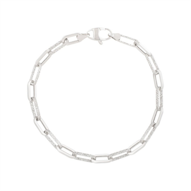 14K 4mm Diamanté Paperclip Bracelet