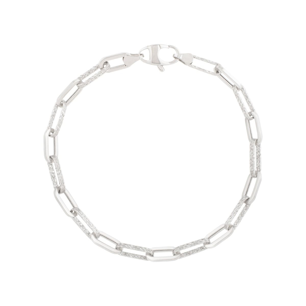 14K 4mm Diamanté Paperclip Bracelet