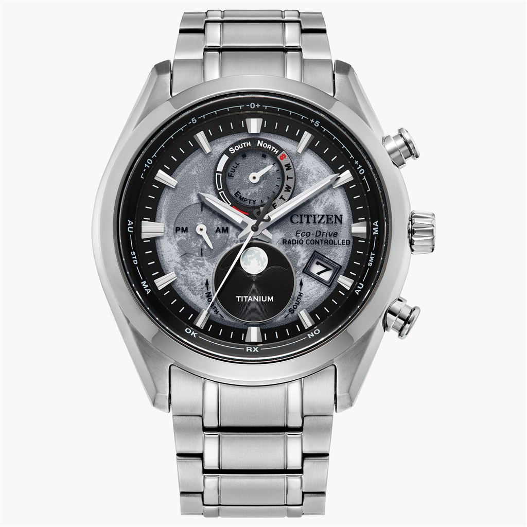 Citizen Eco-Drive Tsuki-yomi A-T Grey Dial Super Titanium Watch