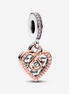 Pandora Moments Two-Tone Infinity Mom Heart Double Dangle Charm