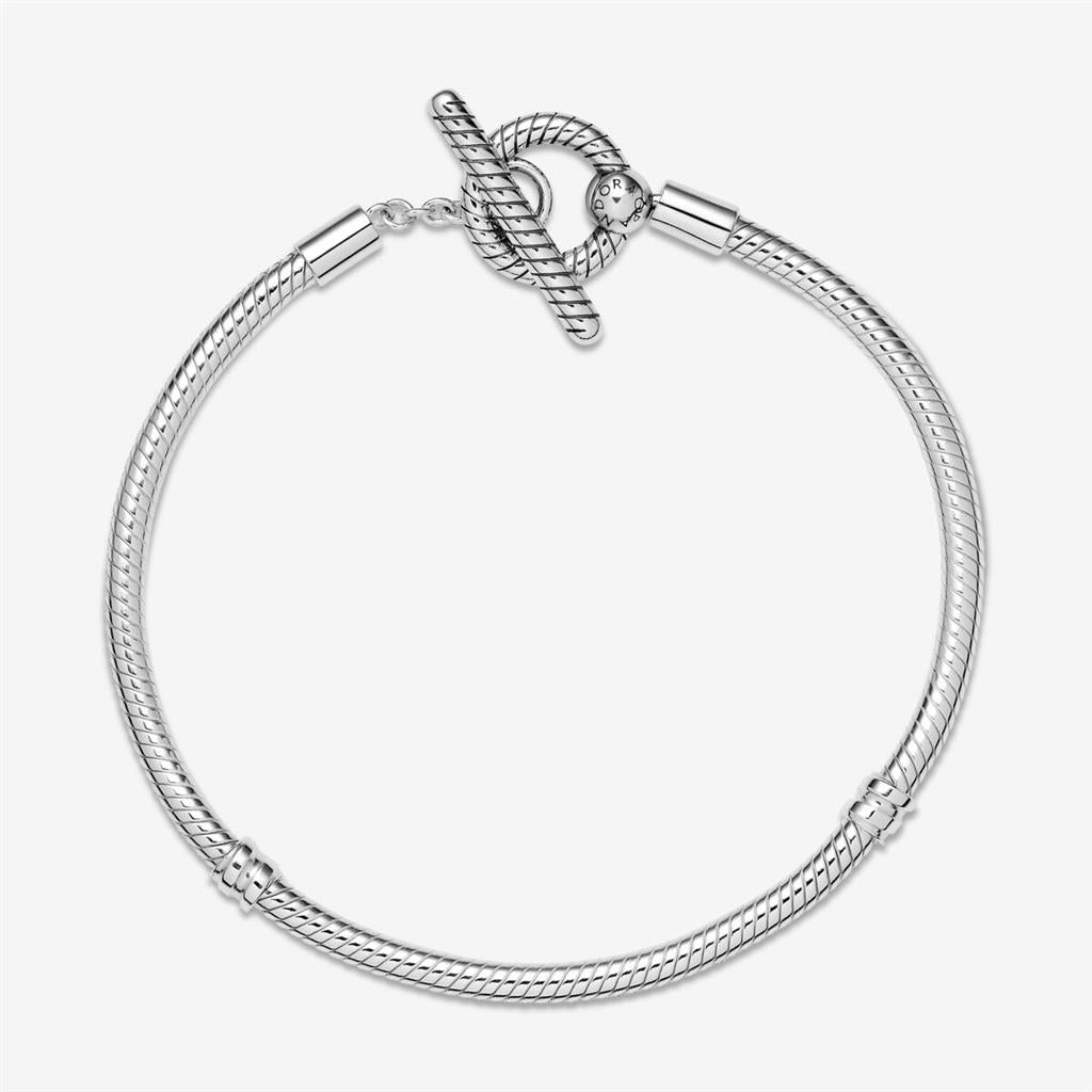 Pandora Moments T-Bar Snake Chain Bracelet Size 18