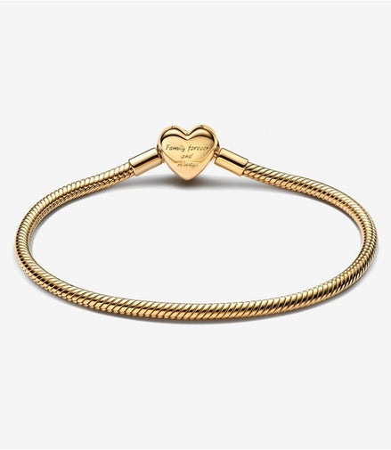 Pandora Moments Sparkling Infinity Heart Clasp Snake Chain Bracelet Size 19