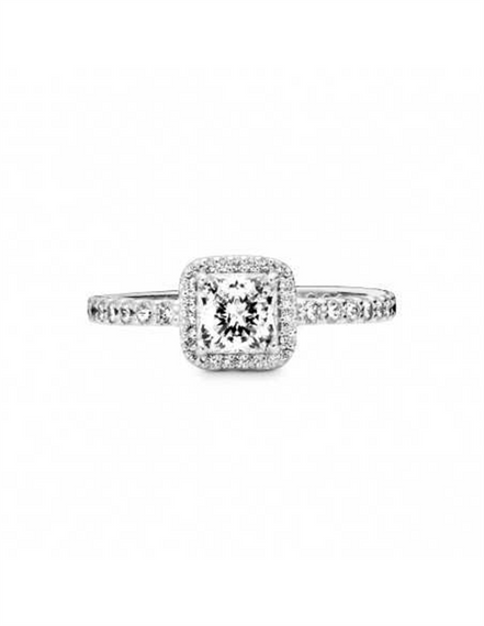 Pandora Timeless Square Sparkle Halo Ring Size 4.5