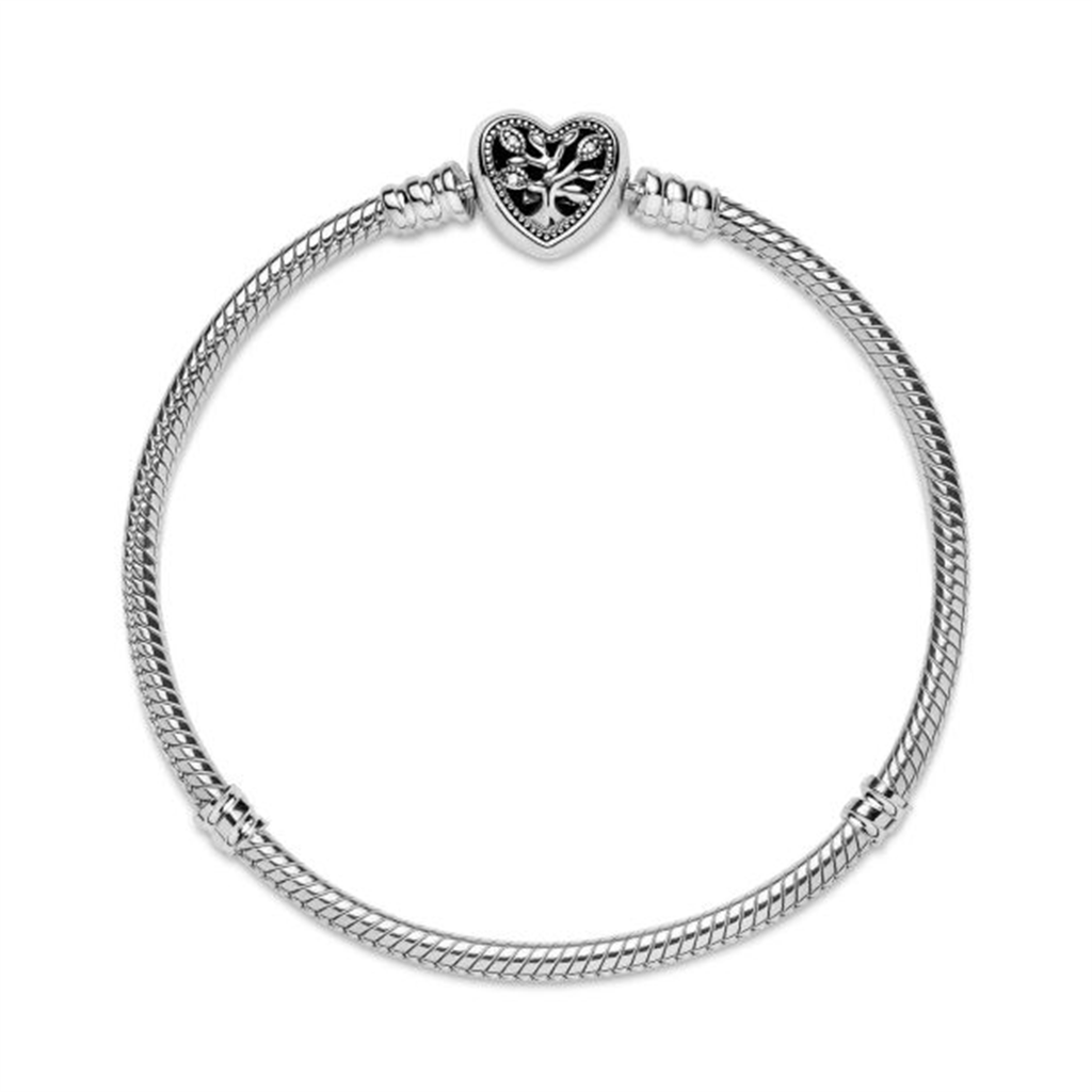 Pandora Moments Family Tree Heart Clasp Bracelet Size 21