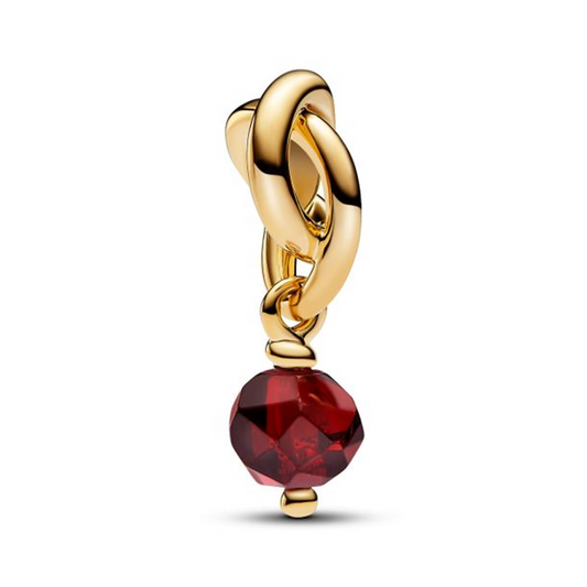 Pandora Moments January Birthstone Faceted Red Eternity Circle Dangle Charm