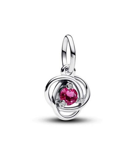 Pandora Moments October Pink Eternity Circle Dangle Charm