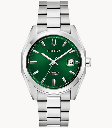Bulova Classic Surveyor Green Dial Stainless Steel Bracelet