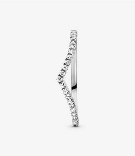 Pandora Timeless Shimmering Wishbone Ring Size 3.75