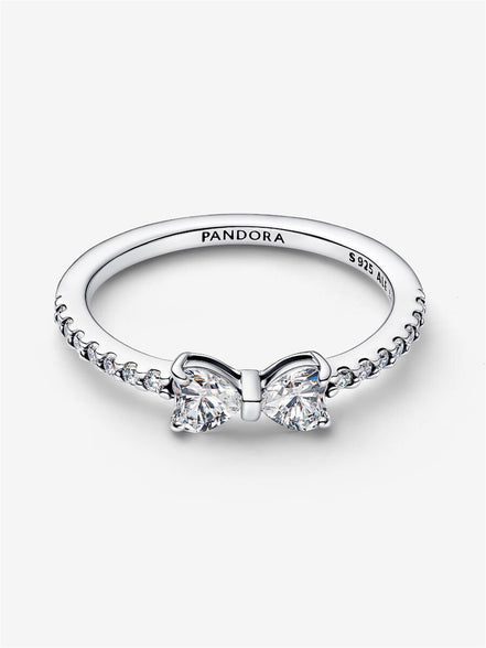 Pandora Sparkling Bow Ring Size 7.5