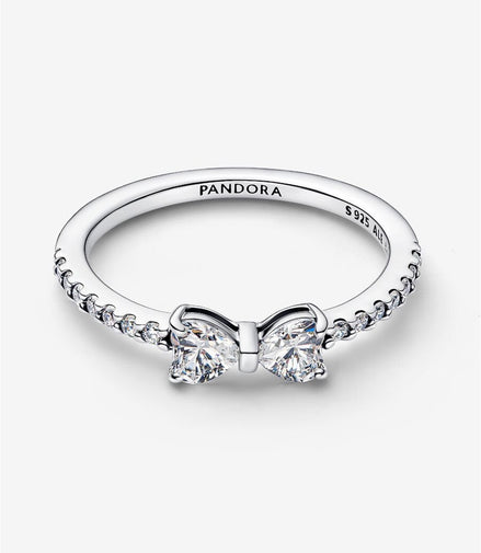 Pandora Sparkling Bow Ring Size 7.5