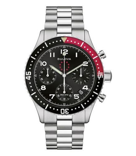 Bulova Special Edition Marine Star Heritage Chronograph Archive Series Black Dial Stainless Steel Watch